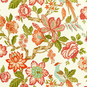 Schumacher Fabric Huntington Gardens Coral 175561
