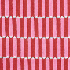 Schumacher Fabric Luna Hand Block Print Pink & Red 179280