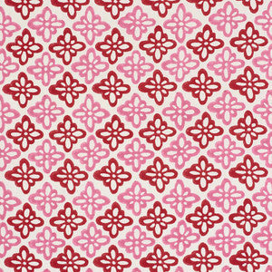 Schumacher Fabric Pattee Hand Block Print Pink 179300