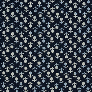 Schumacher Fabric Beatriz Handprint Indigo 179351