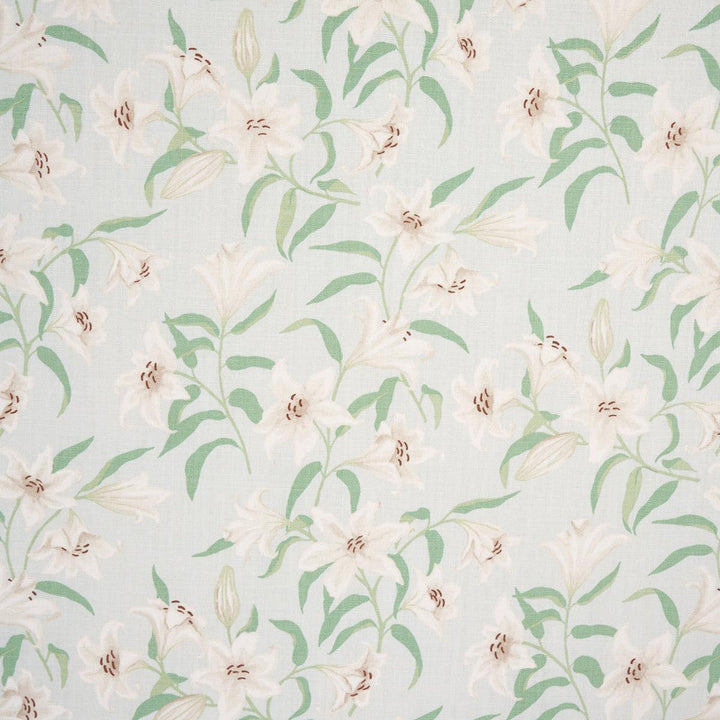 Scattered Lilies Sky 180301 by Schumacher Designer Fabric Miles Redd 13.0" - Swanky Fabrics -