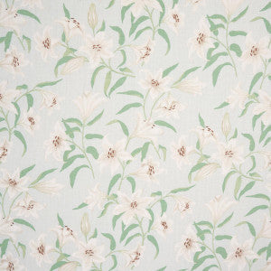 Schumacher Fabric Scattered Lilies Sky 180301