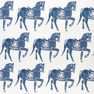 Schumacher Wallpaper Marwari Horse Navy 5011130
