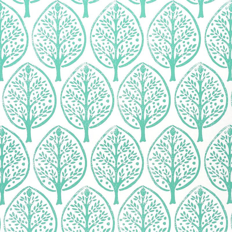 Tree Seaglass 5011180 by Schumacher Designer Wallpaper Molly Mahon 10.25" - Swanky Fabrics -