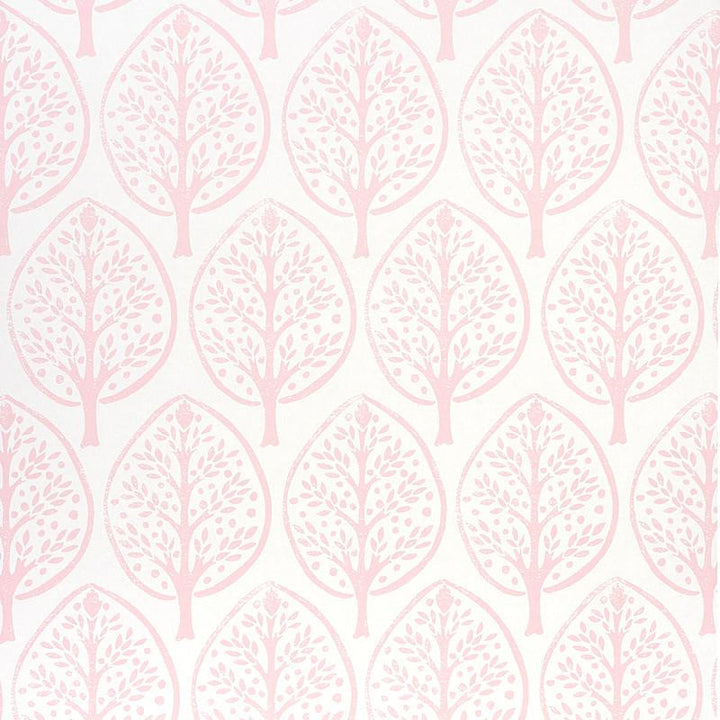 Tree Pink 5011181 by Schumacher Designer Wallpaper Molly Mahon 10.25" - Swanky Fabrics -