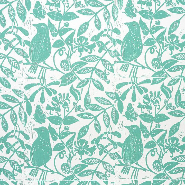 Bird & Bee Seaglass 5011192 by Schumacher Designer Wallpaper Molly Mahon 20.5" - Swanky Fabrics -