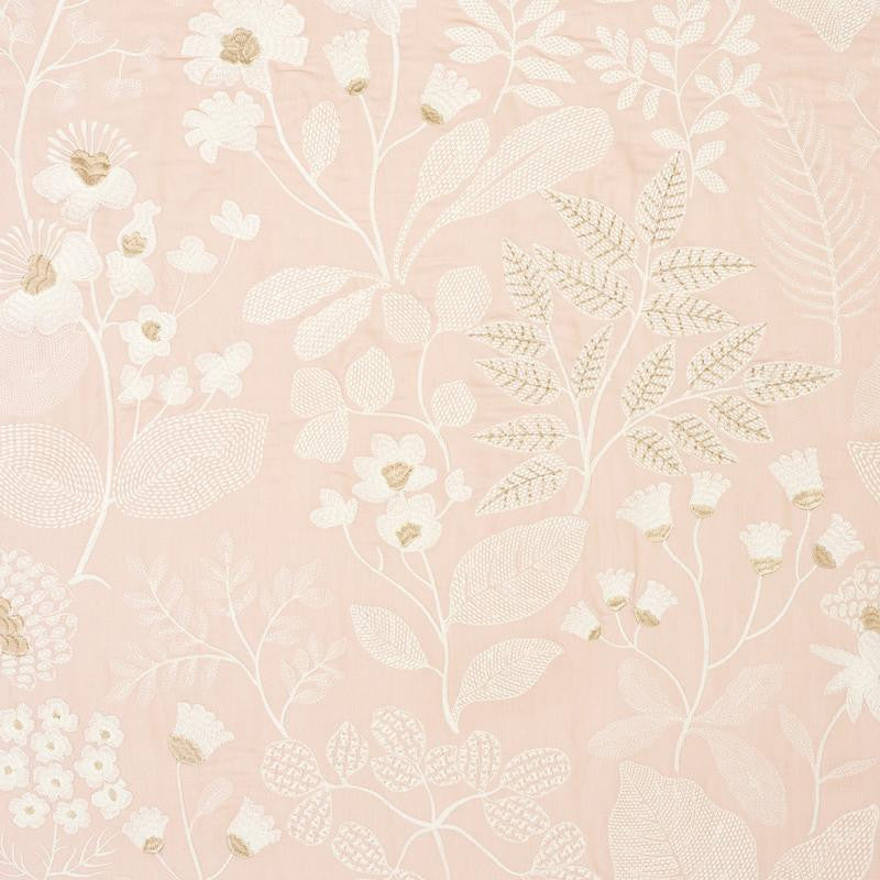 Emaline Embroidery Blush 78310 by Schumacher Designer Fabric Exquisite Embroideries 24.75" - Swanky Fabrics -
