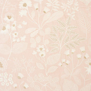 Schumacher Fabric Emaline Embroidery Blush 78310