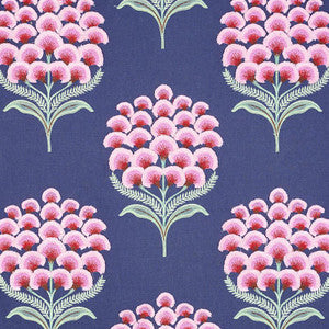 Schumacher Fabric Aurelia Embroidery Navy 78810