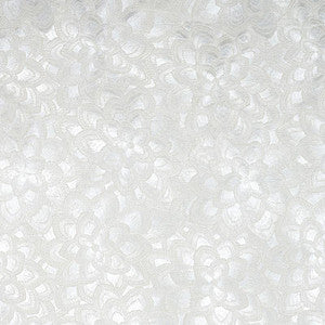 Schumacher Fabric Lotus Embroidery Pearl 78341