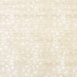 Schumacher Wallpaper Lotus Embroidery Sisal Ivory 5011210