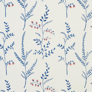 Schumacher Fabric Cynthia Embroidered Print Blue 78350