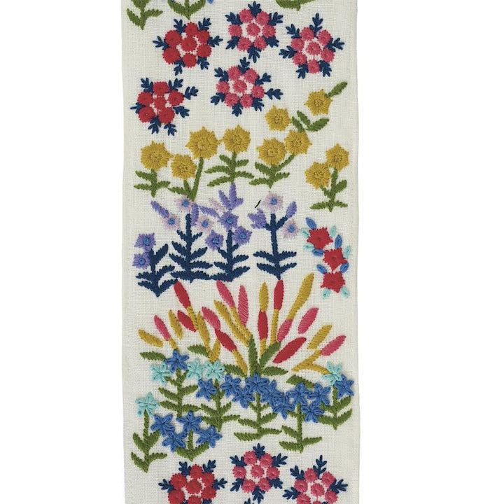 Lula Embroidered Tape Ivory 79310 by Schumacher Designer Trim Exquisite Embroideries - Swanky Fabrics -