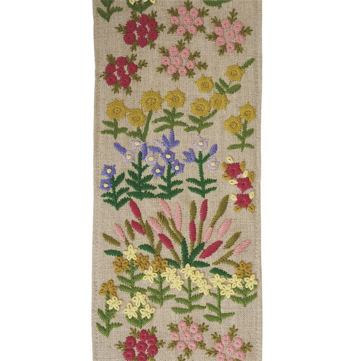 Lula Embroidered Tape Natural 79311 by Schumacher Designer Trim Exquisite Embroideries - Swanky Fabrics -