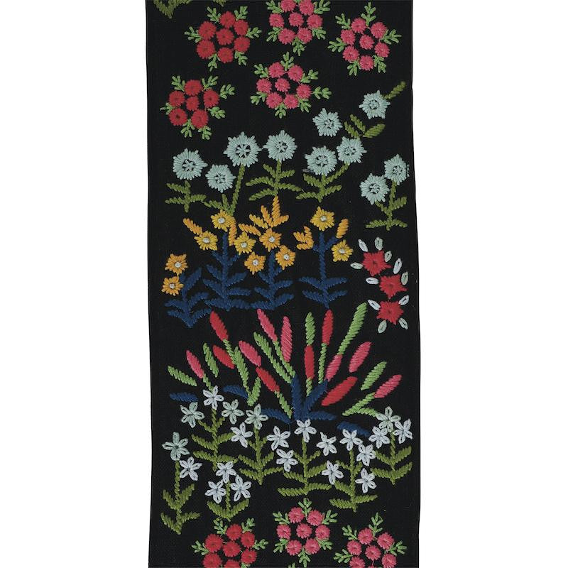 Lula Embroidered Tape Black 79312 by Schumacher Designer Trim Exquisite Embroideries - Swanky Fabrics -
