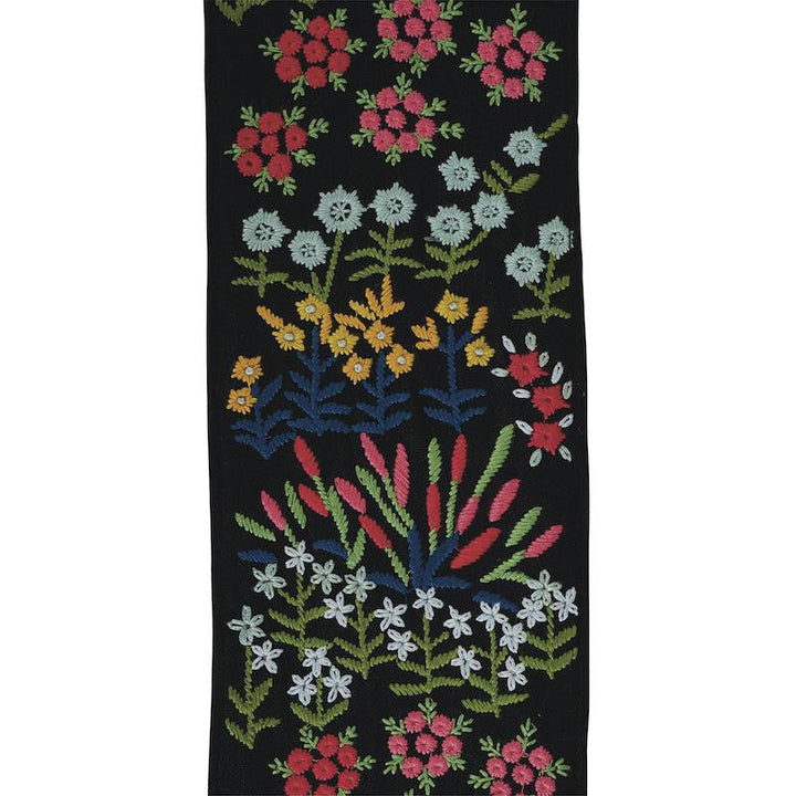 Lula Embroidered Tape Black 79312 by Schumacher Designer Trim Exquisite Embroideries - Swanky Fabrics -
