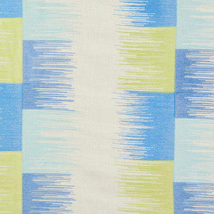 Schumacher Fabric Sunburst Stripe Embroidery Blue & Lime 78401