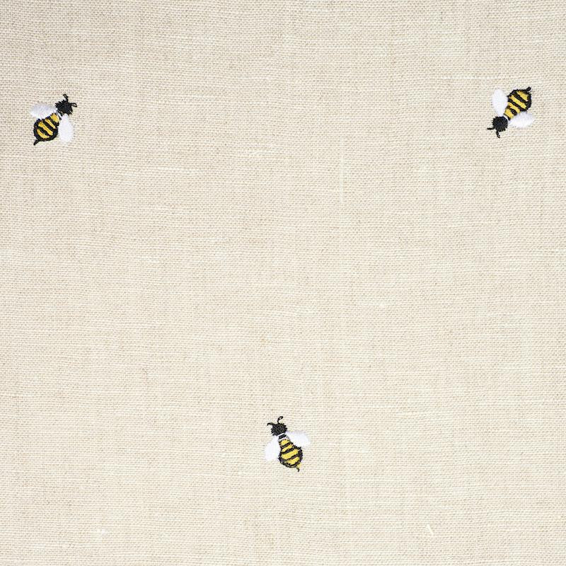Honey Bee Embroidery Natural 78420 by Schumacher Designer Fabric Exquisite Embroideries 11.0" - Swanky Fabrics -