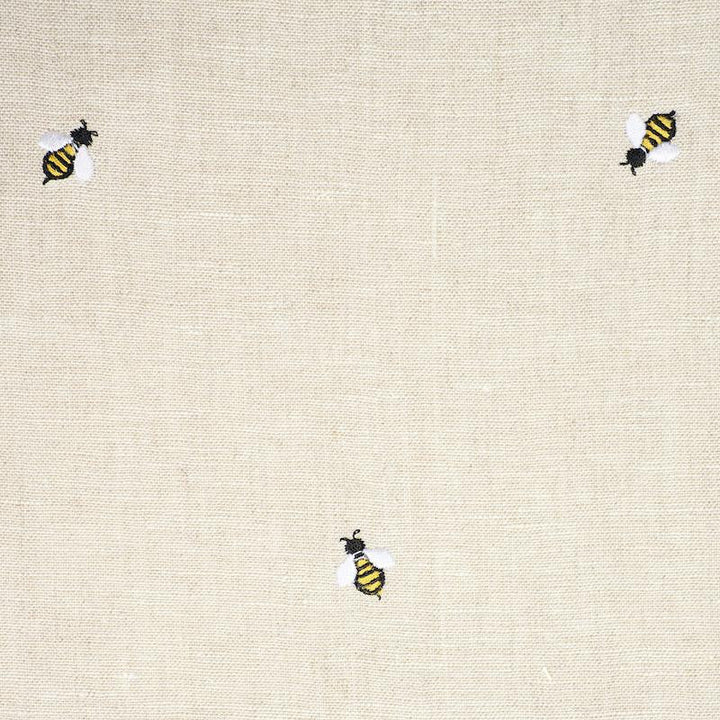 Honey Bee Embroidery Natural 78420 by Schumacher Designer Fabric Exquisite Embroideries 11.0" - Swanky Fabrics -