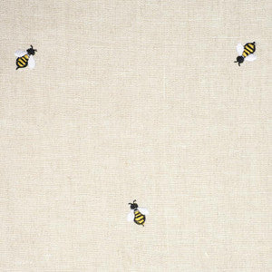 Schumacher Fabric Honey Bee Embroidery Natural 78420