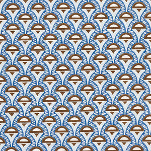 Schumacher Fabric Abelino Blue & Brown 179581