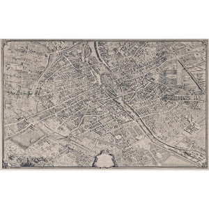 Schumacher Wallpaper La Cite Ebony On Cream 511450
