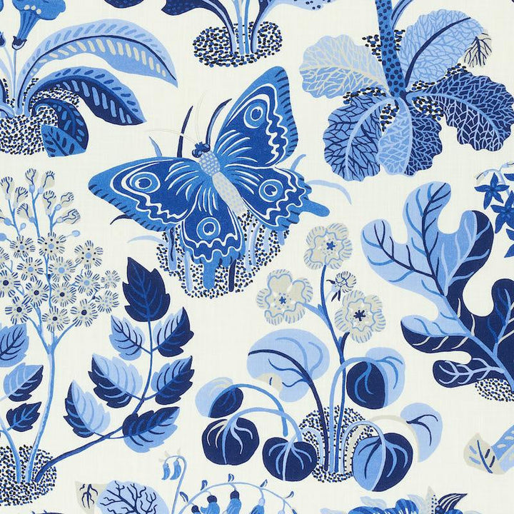 Exotic Butterfly Indoor/Outdoor Marine 177981 by Schumacher Designer Fabric Indoor/Outdoor: Prints & Wovens 26.0" - Swanky Fabrics -