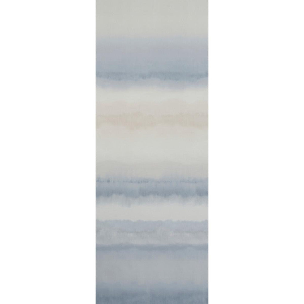 Orissa Panel Blue & Natural 5011451 by Schumacher Designer Wallpaper Aquarelle 54.0" - Swanky Fabrics -