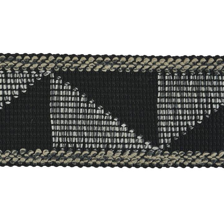 Teague Tape Indoor/Outdoor Black 78532 by Schumacher Designer Trim Indoor/Outdoor: Prints & Wovens - Swanky Fabrics -