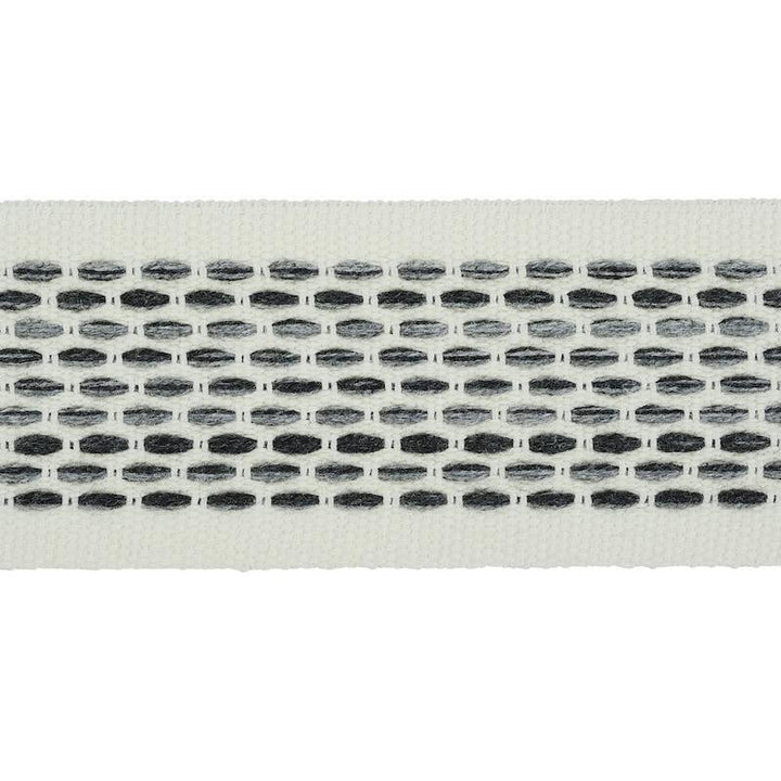 Portola Tape Indoor/Outdoor Charcoal 79422 by Schumacher Designer Trim Indoor/Outdoor: Prints & Wovens - Swanky Fabrics -
