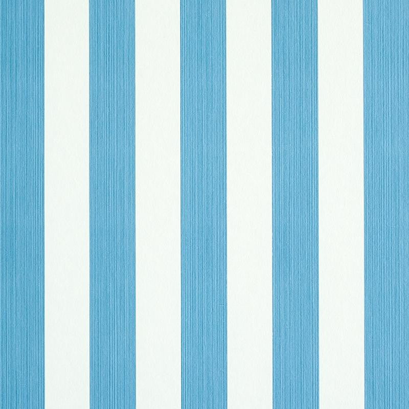 Edwin Stripe Medium Ocean 5011884 by Schumacher Designer Wallpaper Stripe Wallcovering Collection 2.44" - Swanky Fabrics -