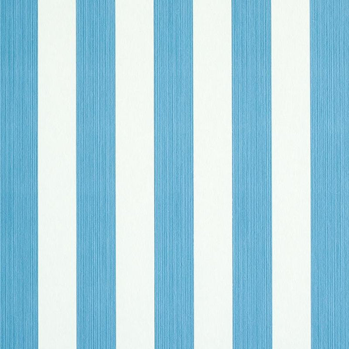 Edwin Stripe Medium Ocean 5011884 by Schumacher Designer Wallpaper Stripe Wallcovering Collection 2.44" - Swanky Fabrics -