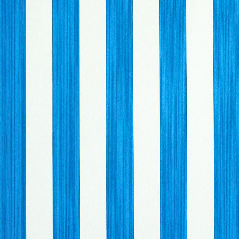 Edwin Stripe Medium Cobalt 5011886 by Schumacher Designer Wallpaper Stripe Wallcovering Collection 2.44" - Swanky Fabrics -