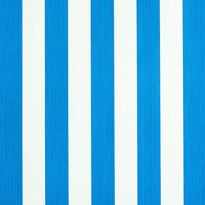Edwin Stripe Medium Cobalt 5011886 by Schumacher Designer Wallpaper Stripe Wallcovering Collection 2.44" - Swanky Fabrics -