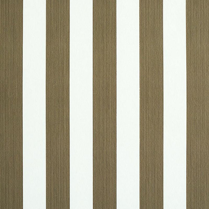 Edwin Stripe Medium Mushroom 5011899 by Schumacher Designer Wallpaper Stripe Wallcovering Collection 2.44" - Swanky Fabrics -