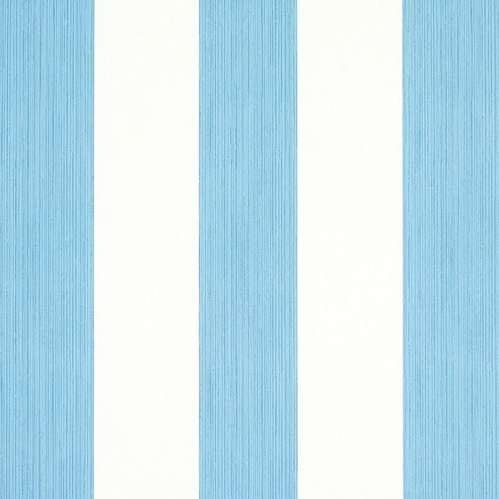 Edwin Stripe Wide Ocean 5011904 by Schumacher Designer Wallpaper Stripe Wallcovering Collection 4.5" - Swanky Fabrics -