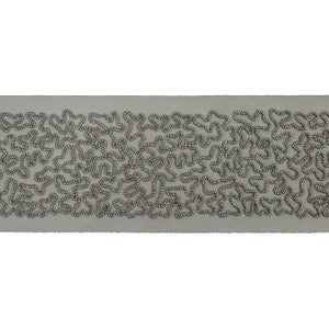 Schumacher Trim Vermicelli Beaded Tape Gunmetal 77480