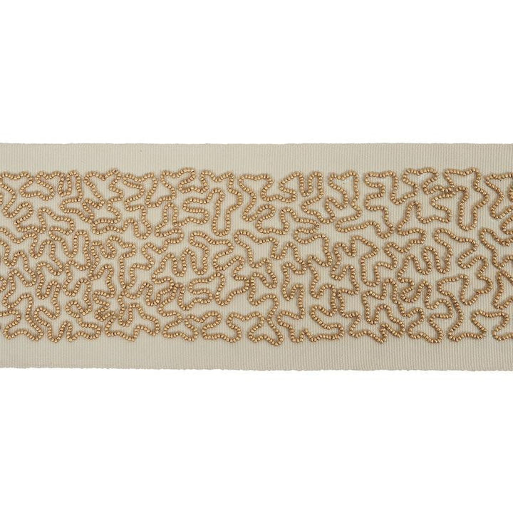 Vermicelli Beaded Tape Gold 77481 by Schumacher Designer Trim Rive Gauche - Swanky Fabrics -