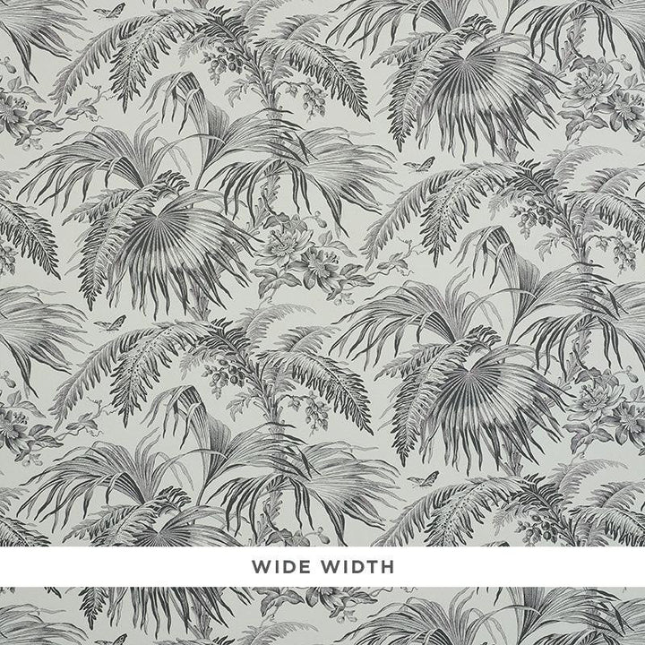 Toile Tropique Black 5011481 by Schumacher Designer Wallpaper Jill Lasersohn 18.0" - Swanky Fabrics -