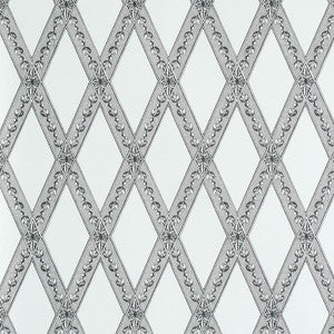 Schumacher Wallpaper Les Losanges Toile Carbon 5011361
