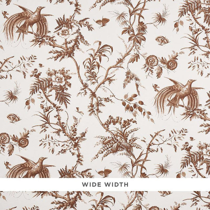 Toile De La Prairie Brown 5011712 by Schumacher Designer Wallpaper Jill Lasersohn 26.88" - Swanky Fabrics -
