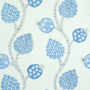 Schumacher Wallpaper Annabel Warp Print Blue 5011771