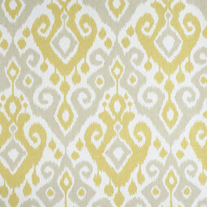 Schumacher Wallpaper Dedra Damask Yellow & Stone 5011761