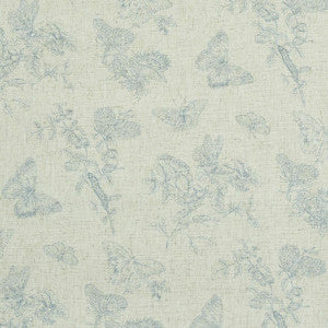 Schumacher Wallpaper Baudin Butterfly Linen Blue 5011831