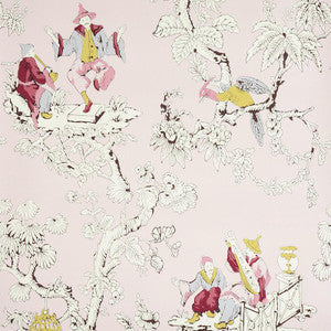 Schumacher Wallpaper Chinoiserie Moderne Pink 5011651
