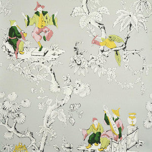 Schumacher Wallpaper Chinoiserie Moderne Soft Grey 5011652