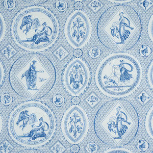 Schumacher Fabric Les Scenes Contemporaines Blue 179560
