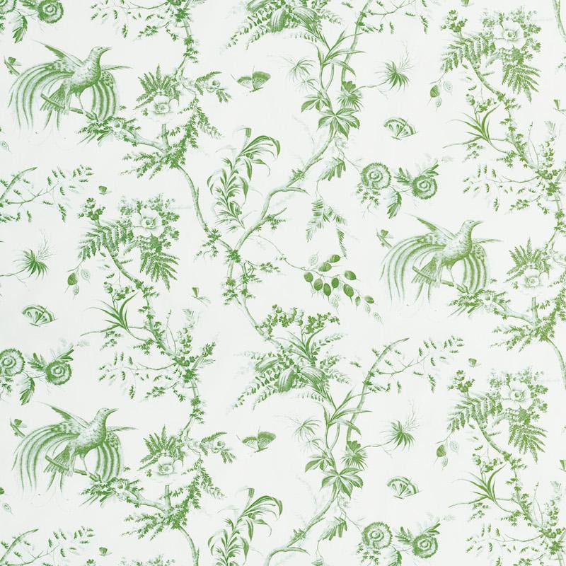 Toile De La Prairie Green 179571 by Schumacher Designer Fabric Jill Lasersohn 27.0" - Swanky Fabrics -