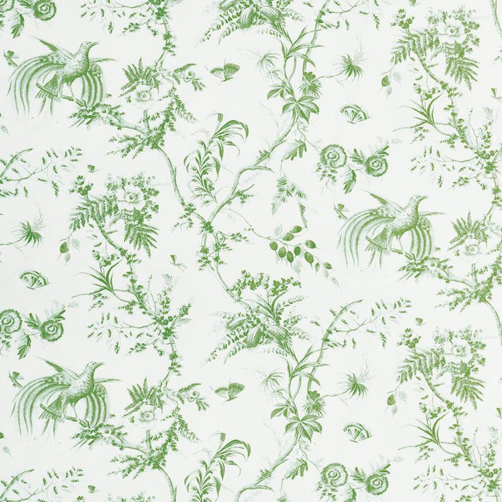 Toile De La Prairie Green 179571 by Schumacher Designer Fabric Jill Lasersohn 27.0" - Swanky Fabrics -
