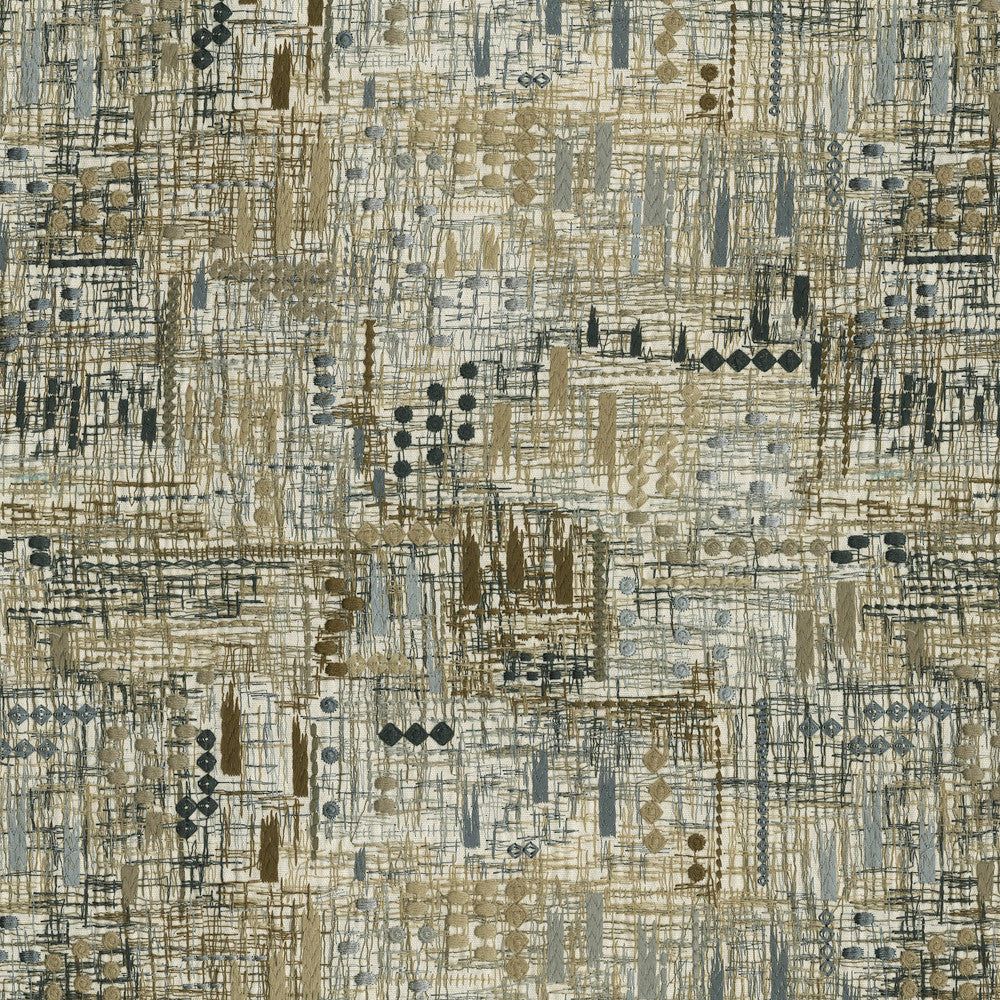 Handmade Emb Café 470812 by PKL Studio Designer Fabric - Base: 100% cotton EMB: 80% polyester, 20% rayon India 51000 Horizontal: 16.5 and Vertical: 15 54 - Swanky Fabrics -